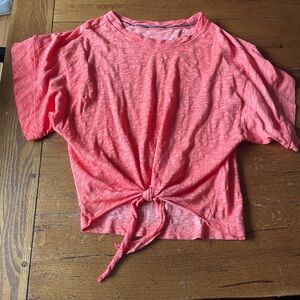 Pilcro by Anthropologie Women's Coral Tie-Front Top